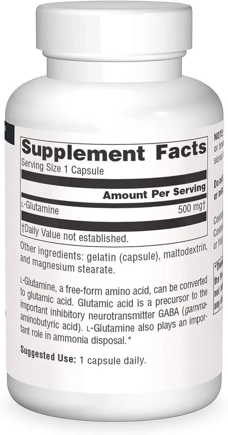 SOURCE NATURALS - Source Naturals L-Glutamine 500Mg. 100 Capsulas - The Red Vitamin MX - Suplementos Alimenticios - {{ shop.shopifyCountryName }}