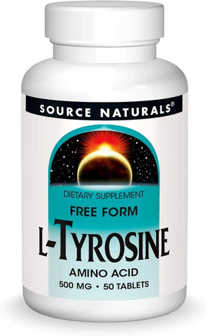 SOURCE NATURALS - Source Naturals L-Tyrosine 500Mg. 50 Tabletas - The Red Vitamin MX - Suplementos Alimenticios - {{ shop.shopifyCountryName }}