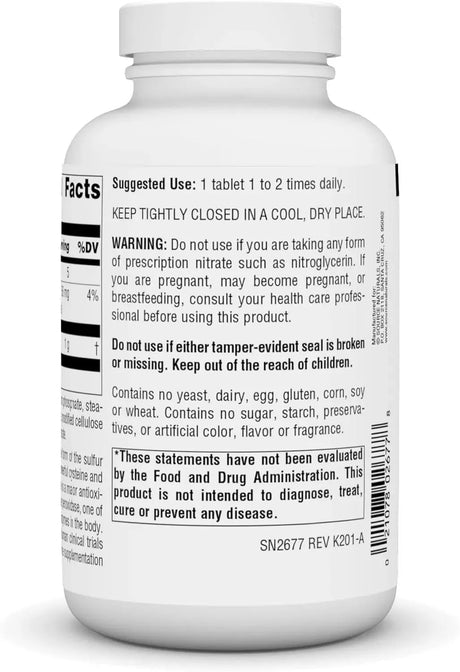 SOURCE NATURALS - Source Naturals N-Acetyl Cysteine 1000Mg. 180 Tabletas - The Red Vitamin MX - Suplementos Alimenticios - {{ shop.shopifyCountryName }}