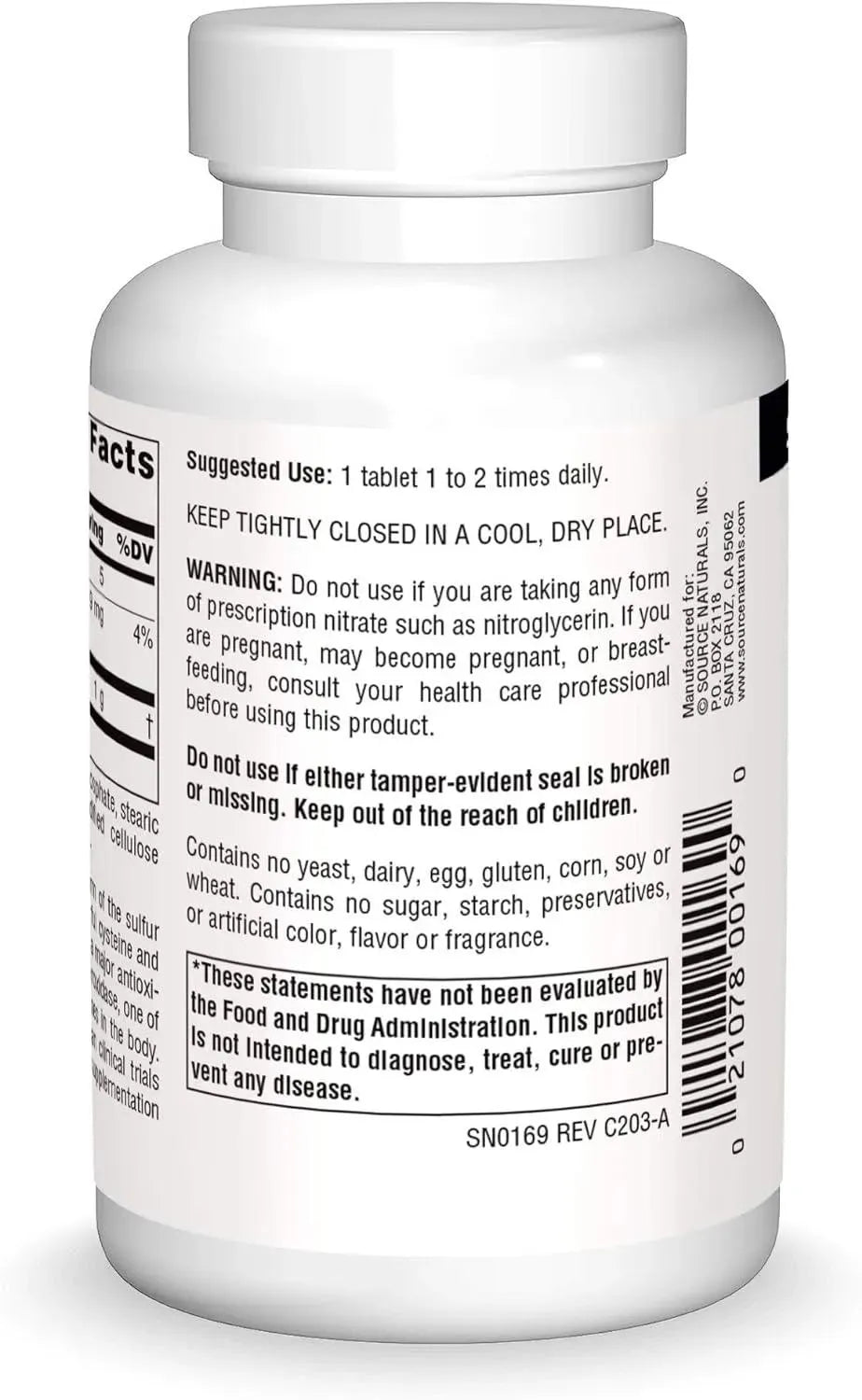 SOURCE NATURALS - Source Naturals N-Acetyl Cysteine 1000Mg. 60 Tabletas - The Red Vitamin MX - Suplementos Alimenticios - {{ shop.shopifyCountryName }}