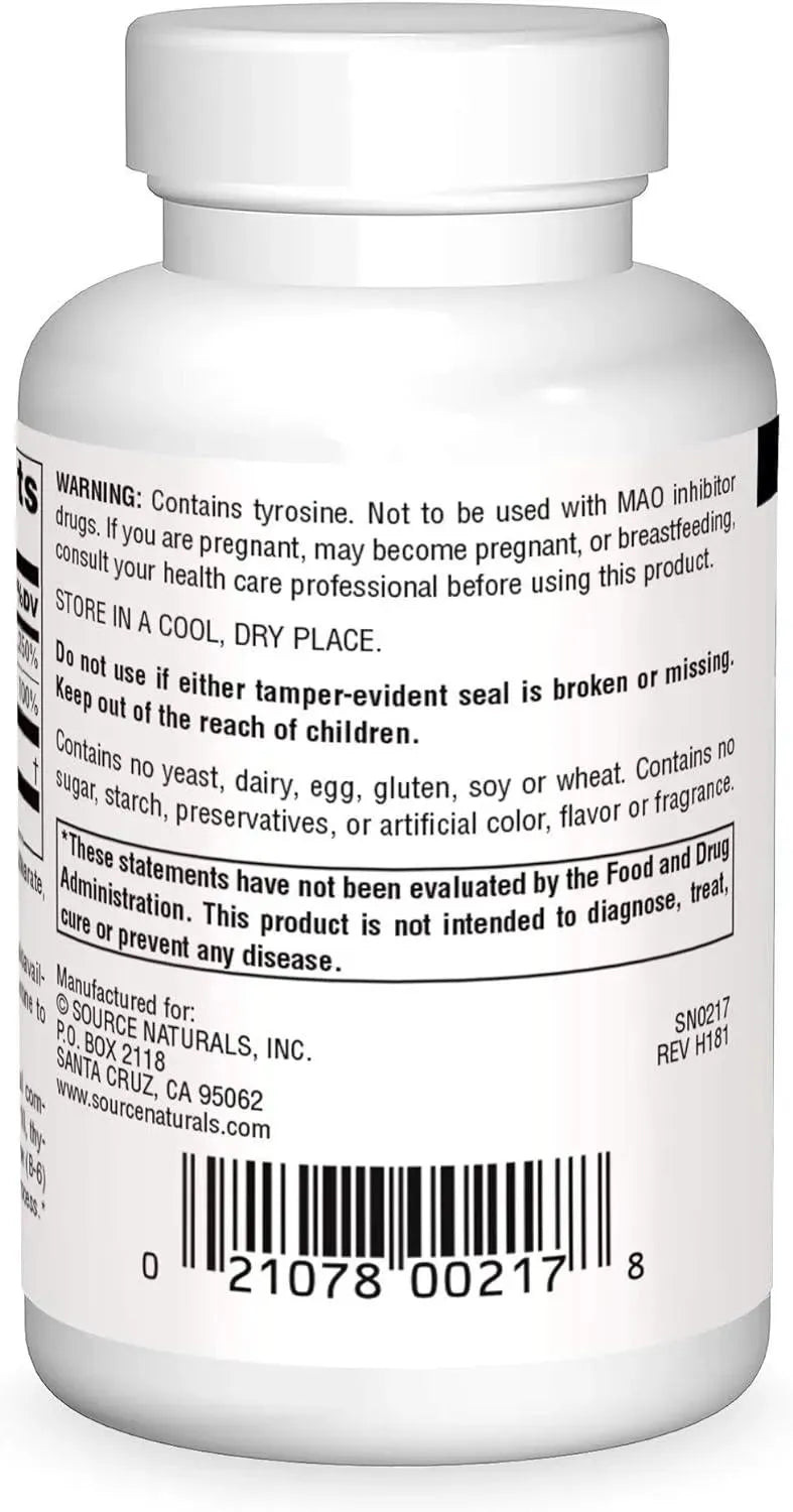 SOURCE NATURALS - Source Naturals N-Acetyl L-Tyrosine 300Mg. 120 Tabletas - The Red Vitamin MX - Suplementos Alimenticios - {{ shop.shopifyCountryName }}