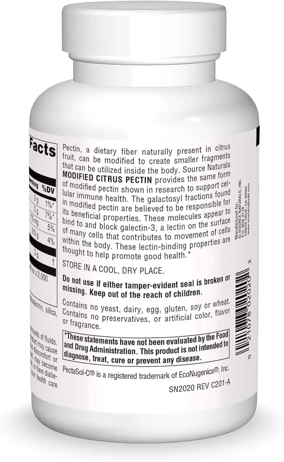 SOURCE NATURALS - Source Naturals PectImmune Modified Citrus Pectin 750Mg. 120 Capsulas - The Red Vitamin MX - Suplementos Alimenticios - {{ shop.shopifyCountryName }}