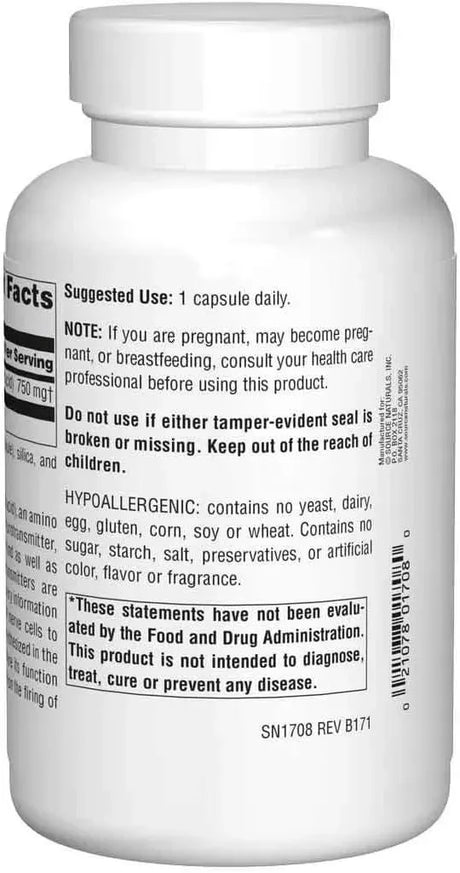 SOURCE NATURALS - Source Naturals Serene Science GABA 750Mg. 180 Capsulas - The Red Vitamin MX - Suplementos Alimenticios - {{ shop.shopifyCountryName }}