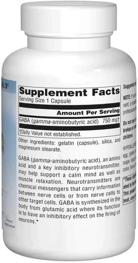 SOURCE NATURALS - Source Naturals Serene Science GABA 750Mg. 180 Capsulas - The Red Vitamin MX - Suplementos Alimenticios - {{ shop.shopifyCountryName }}