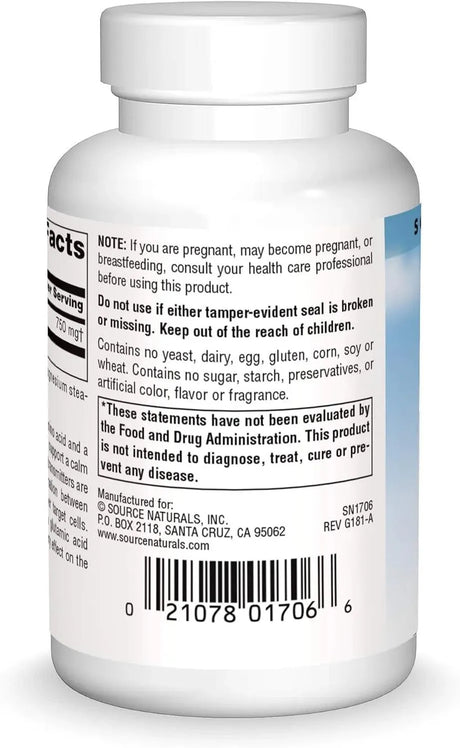 SOURCE NATURALS - Source Naturals Serene Science GABA 750Mg. 45 Capsulas - The Red Vitamin MX - Suplementos Alimenticios - {{ shop.shopifyCountryName }}