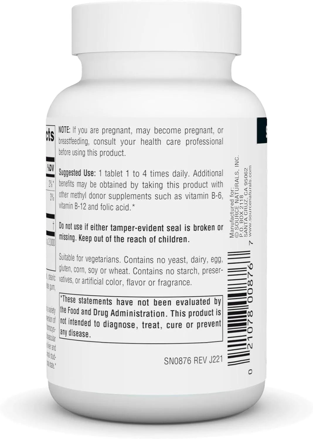 SOURCE NATURALS - Source Naturals TMG 750Mg. 60 Tabletas - The Red Vitamin MX - Suplementos Alimenticios - {{ shop.shopifyCountryName }}