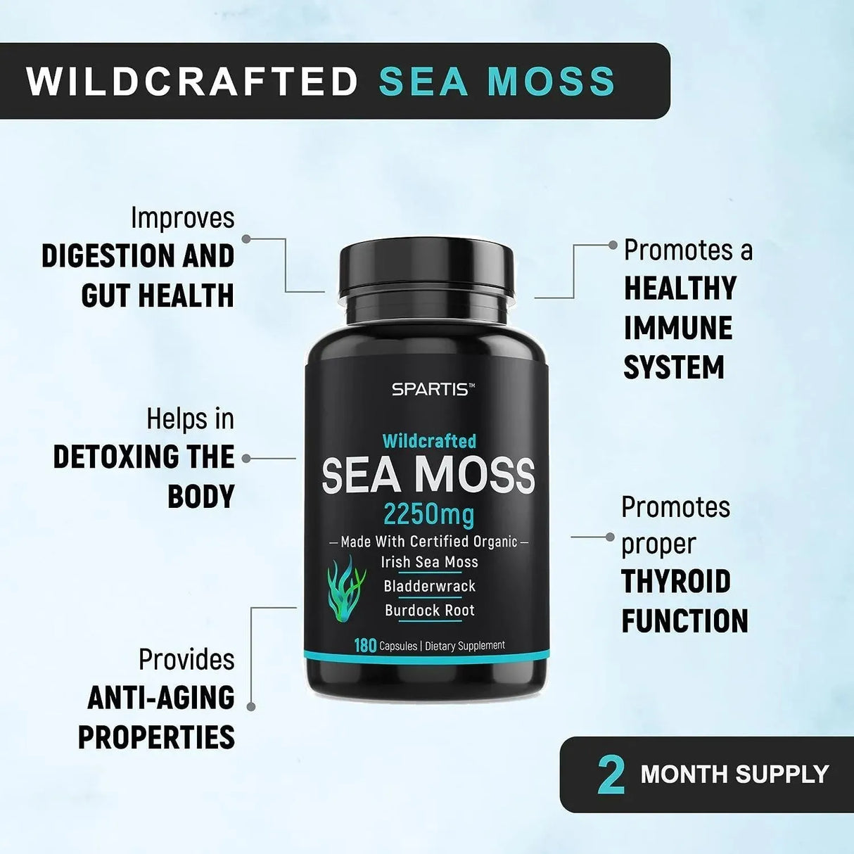 SPARTIS - Spartis Organic Sea Moss 2250Mg. 180 Capsulas - The Red Vitamin MX - Suplementos Alimenticios - {{ shop.shopifyCountryName }}