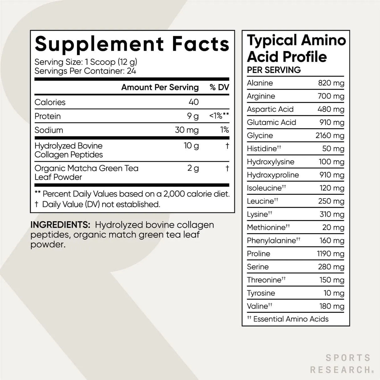 SPORTS RESEARCH - Sports Research Collagen Peptides Matcha Green Tea 10.16Oz. - The Red Vitamin MX - Suplementos Alimenticios - {{ shop.shopifyCountryName }}