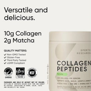 SPORTS RESEARCH - Sports Research Collagen Peptides Matcha Green Tea 10.16Oz. - The Red Vitamin MX - Suplementos Alimenticios - {{ shop.shopifyCountryName }}