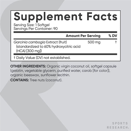 SPORTS RESEARCH - Sports Research Garcinia Cambogia Extract 500Mg. 90 Capsulas Blandas - The Red Vitamin MX - Suplementos Alimenticios - {{ shop.shopifyCountryName }}