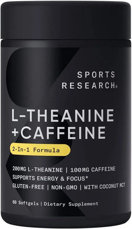 SPORTS RESEARCH - Sports Research L-Theanine with Caffeine & Coconut MCT Oil 60 Capsulas Blandas - The Red Vitamin MX - Suplementos Alimenticios - {{ shop.shopifyCountryName }}