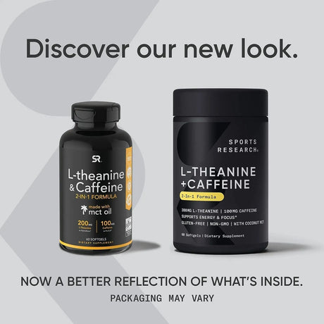 SPORTS RESEARCH - Sports Research L-Theanine with Caffeine & Coconut MCT Oil 60 Capsulas Blandas - The Red Vitamin MX - Suplementos Alimenticios - {{ shop.shopifyCountryName }}