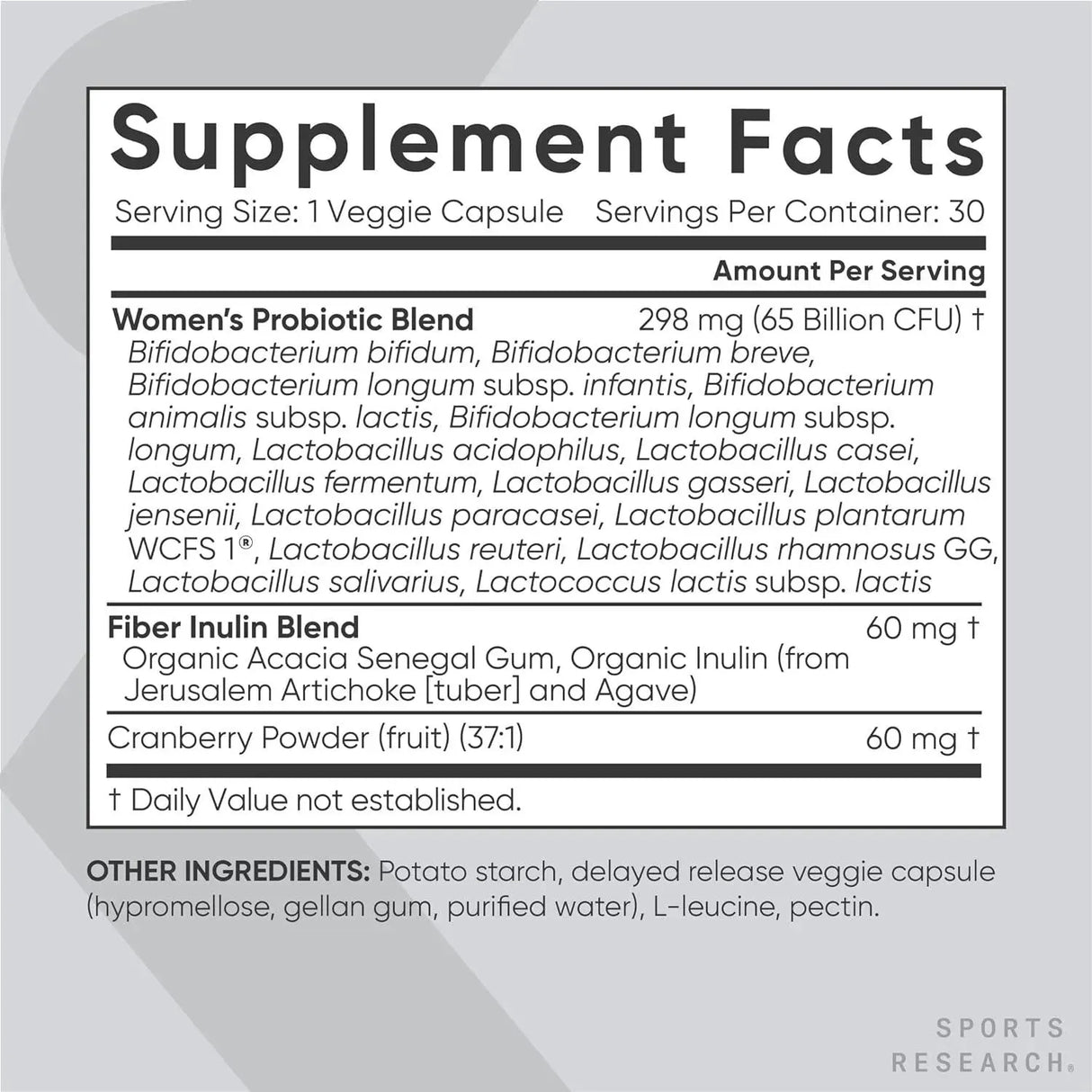 SPORTS RESEARCH - Sports Research Women's Probiotics with Prebiotics 30 Capsulas - The Red Vitamin MX - Suplementos Alimenticios - {{ shop.shopifyCountryName }}