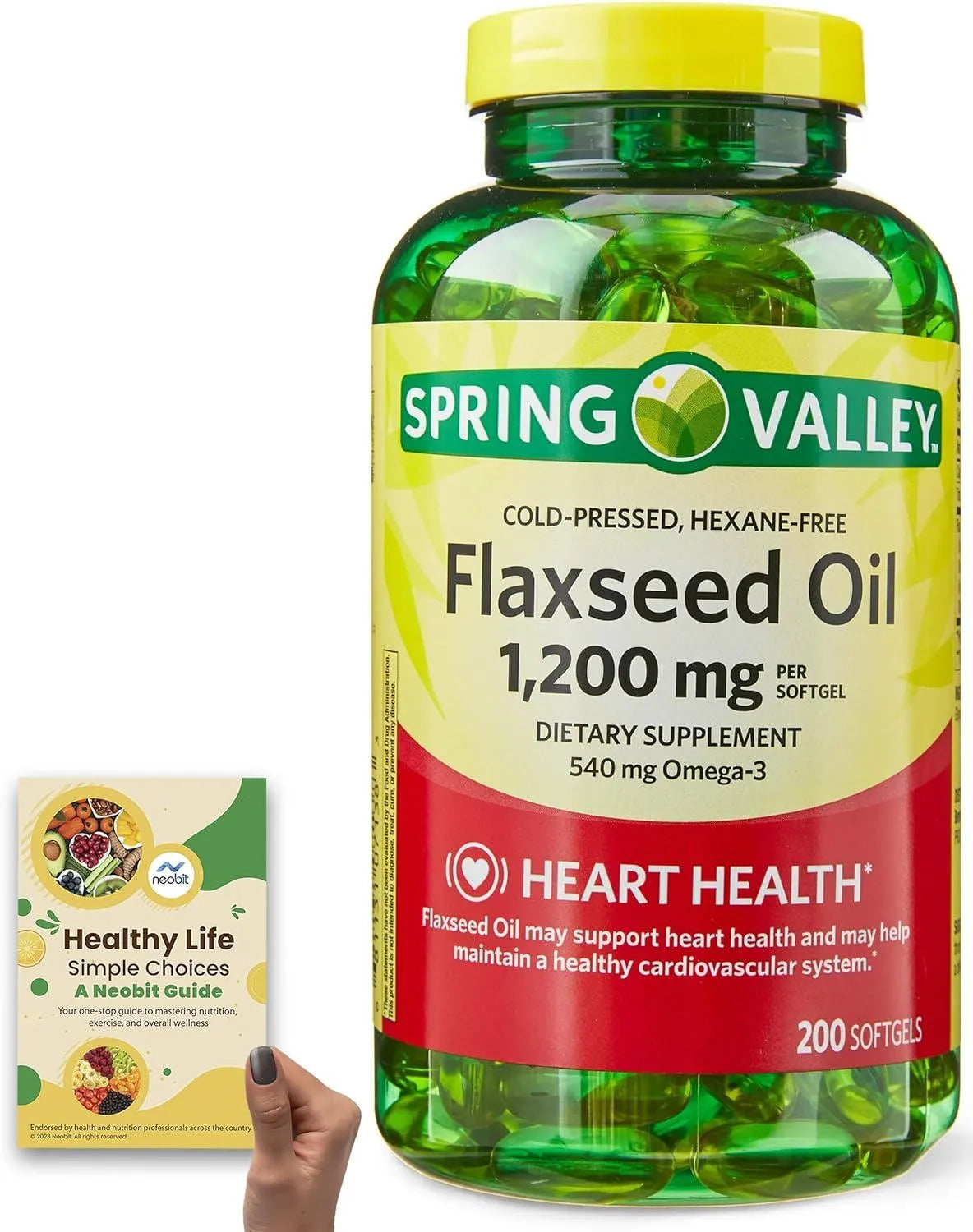 SPRING VALLEY - Spring Valley Flaxseed Oil 1200Mg. 200 Capsulas Blandas - The Red Vitamin MX - Suplementos Alimenticios - {{ shop.shopifyCountryName }}