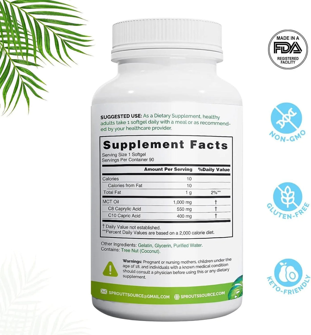 SPROUT SOURCE - Sprout Source Keto MCT Oil Softgels 1000Mg. 90 Capsulas Blandas - The Red Vitamin MX - Suplementos Alimenticios - {{ shop.shopifyCountryName }}