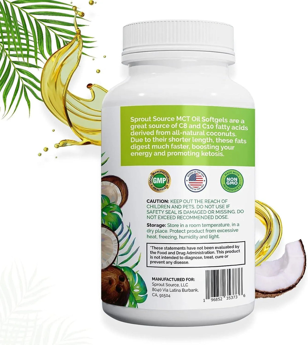 SPROUT SOURCE - Sprout Source Keto MCT Oil Softgels 1000Mg. 90 Capsulas Blandas - The Red Vitamin MX - Suplementos Alimenticios - {{ shop.shopifyCountryName }}