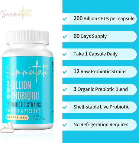 SUMMATAH - Summatah 200 Billion CFU Probiotics 60 Capsulas - The Red Vitamin MX - Suplementos Alimenticios - {{ shop.shopifyCountryName }}