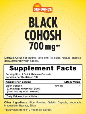 SUNDANCE - Sundance Black Cohosh 700Mg. 100 Capsulas - The Red Vitamin MX - Suplementos Alimenticios - {{ shop.shopifyCountryName }}