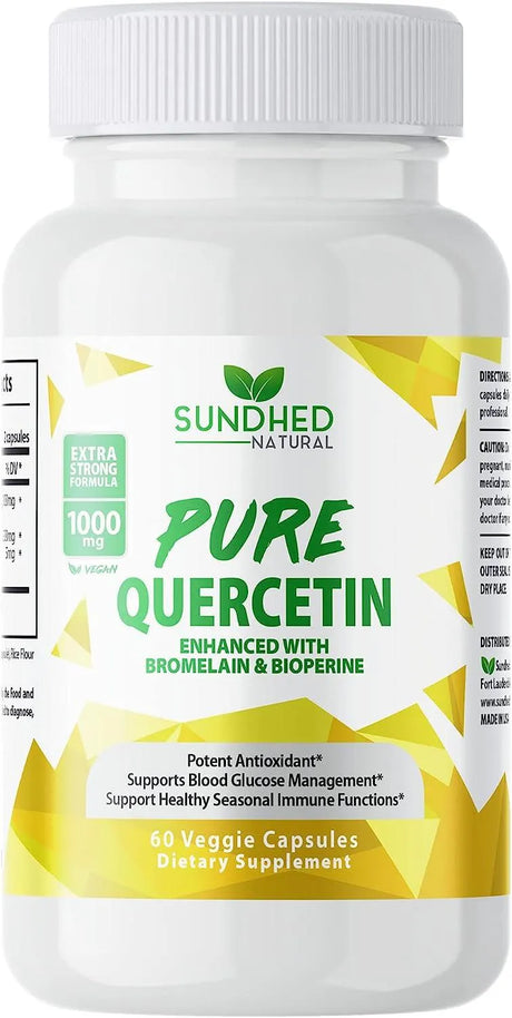 SUNDHED - Sundhed Natural Pure Quercetin with Bromelain & Bioperine 60 Capsulas - The Red Vitamin MX - Suplementos Alimenticios - {{ shop.shopifyCountryName }}