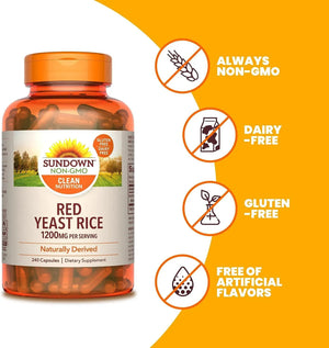 SUNDOWN - Sundown Red Yeast Rice 1200Mg. 240 Capsulas - The Red Vitamin MX - Suplementos Alimenticios - {{ shop.shopifyCountryName }}