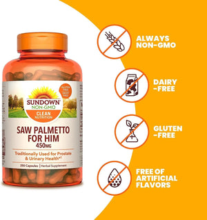 SUNDOWN - Sundown Saw Palmetto Supplement 450Mg. 250 Capsulas - The Red Vitamin MX - Suplementos Alimenticios - {{ shop.shopifyCountryName }}