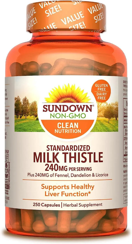 SUNDOWN - Sundown Standardized Milk Thistle 240Mg. 250 Capsulas - The Red Vitamin MX - Suplementos Alimenticios - {{ shop.shopifyCountryName }}