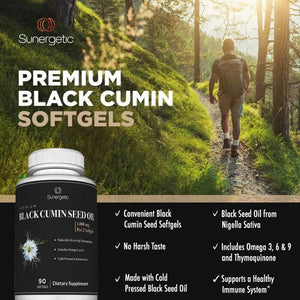 SUNERGETIC - Sunergetic Premium Black Cumin Seed Oil 1000Mg. 90 Capsulas Blandas - The Red Vitamin MX - Suplementos Alimenticios - {{ shop.shopifyCountryName }}