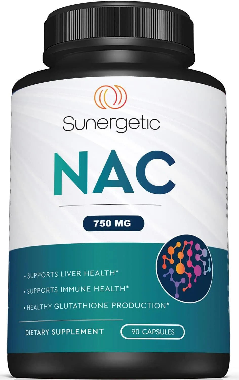 SUNERGETIC - Sunergetic Premium NAC Supplement N-Acetyl Cysteine 750Mg. 90 Capsulas - The Red Vitamin MX - Suplementos Alimenticios - {{ shop.shopifyCountryName }}