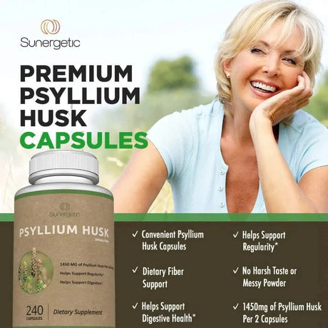SUNERGETIC - Sunergetic Premium Psyllium Husk 1450Mg. 240 Capsulas - The Red Vitamin MX - Suplementos Alimenticios - {{ shop.shopifyCountryName }}