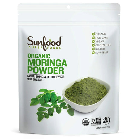 SUNFOOD - Sunfood Moringa Powder 227Gr. - The Red Vitamin MX - Suplementos Alimenticios - {{ shop.shopifyCountryName }}