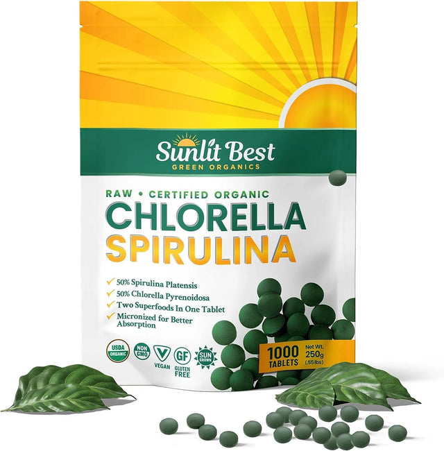 SUNLIT BEST GREEN ORGANICS - Sunlit Best Green Organics Chlorella Spirulina 1000 Tabletas - The Red Vitamin MX - Suplementos Alimenticios - {{ shop.shopifyCountryName }}