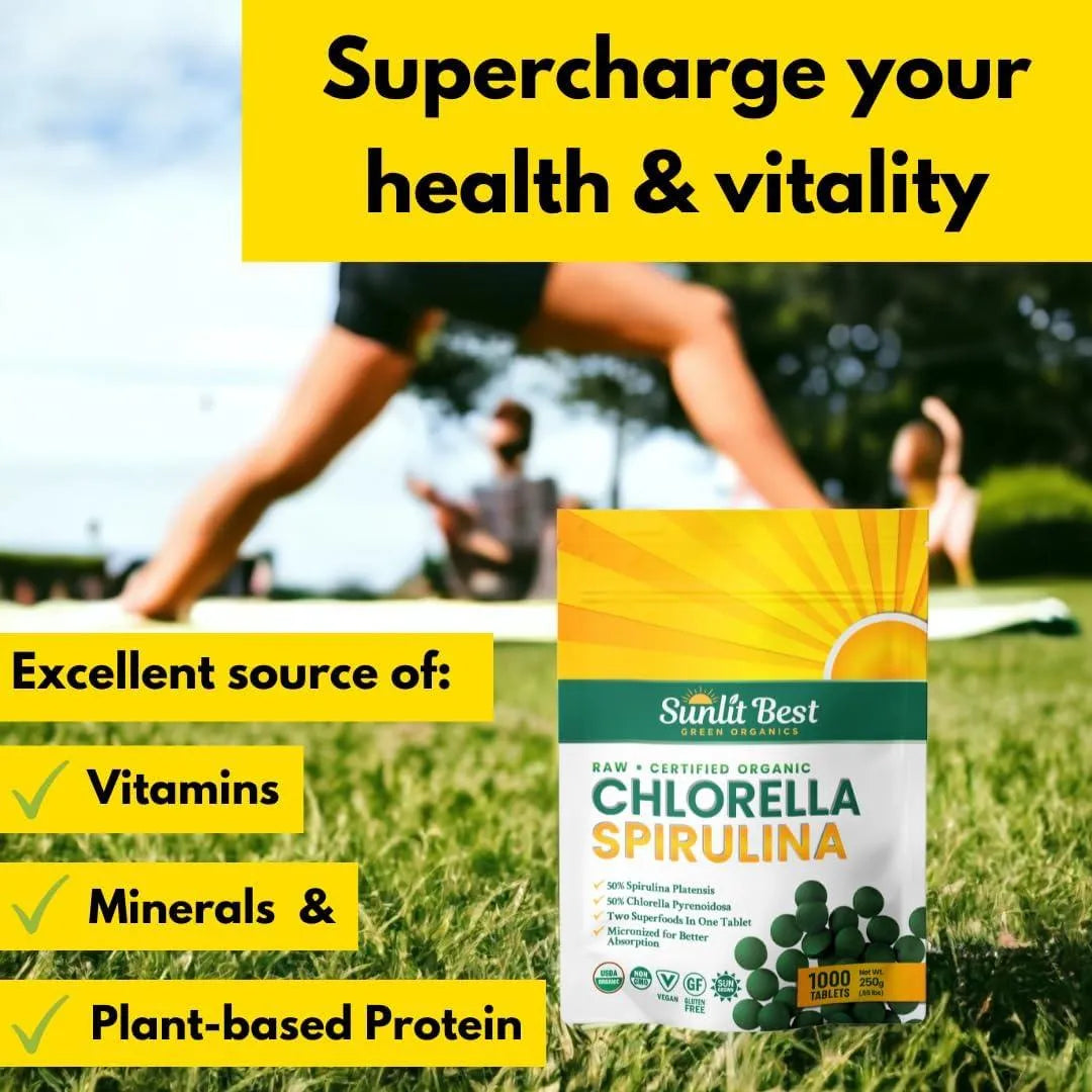 SUNLIT BEST GREEN ORGANICS - Sunlit Best Green Organics Chlorella Spirulina 1000 Tabletas - The Red Vitamin MX - Suplementos Alimenticios - {{ shop.shopifyCountryName }}