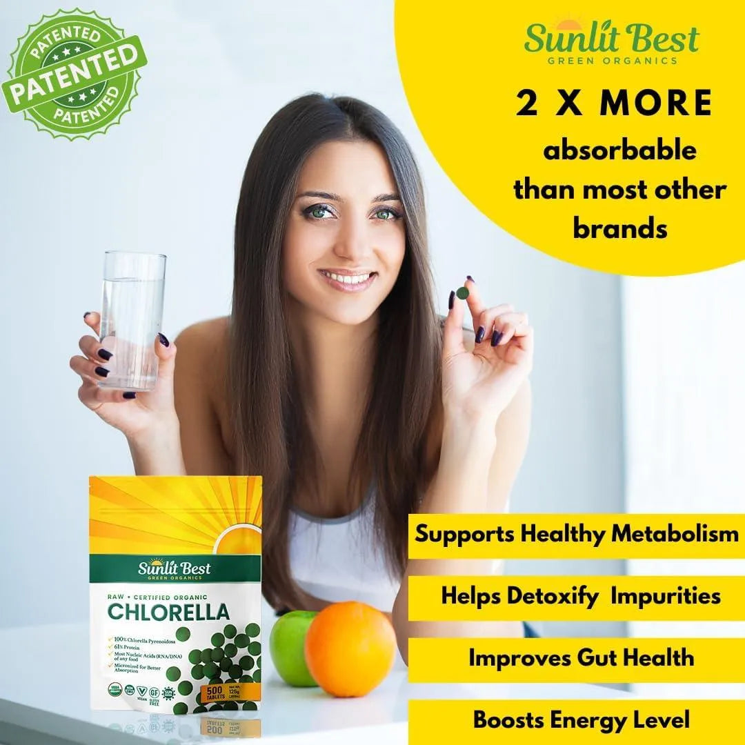 SUNLIT BEST GREEN ORGANICS - Sunlit Best Organic Premium Chlorella 500 Tabletas - The Red Vitamin MX - Suplementos Alimenticios - {{ shop.shopifyCountryName }}