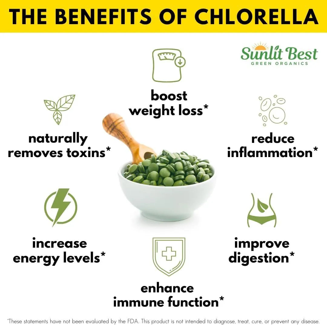 SUNLIT BEST GREEN ORGANICS - Sunlit Best Organic Premium Chlorella 500 Tabletas - The Red Vitamin MX - Suplementos Alimenticios - {{ shop.shopifyCountryName }}