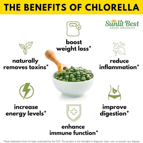 SUNLIT BEST GREEN ORGANICS - Sunlit Best Organic Premium Chlorella 500 Tabletas - The Red Vitamin MX - Suplementos Alimenticios - {{ shop.shopifyCountryName }}