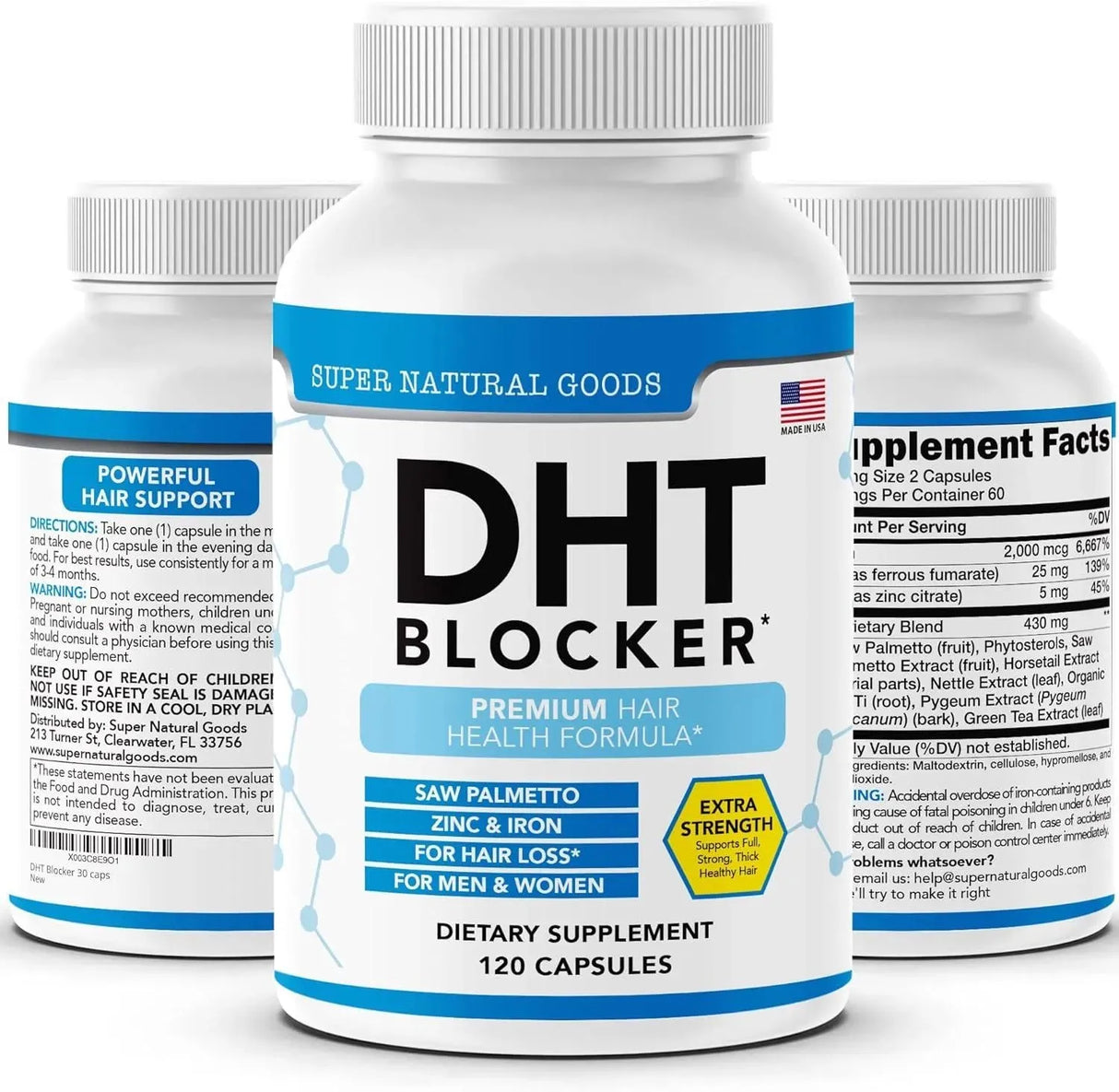 SUPER NATURAL GOODS - Super Natural Goods DHT Blocker Hair Growth 120 Capsulas - The Red Vitamin MX - Suplementos Alimenticios - {{ shop.shopifyCountryName }}