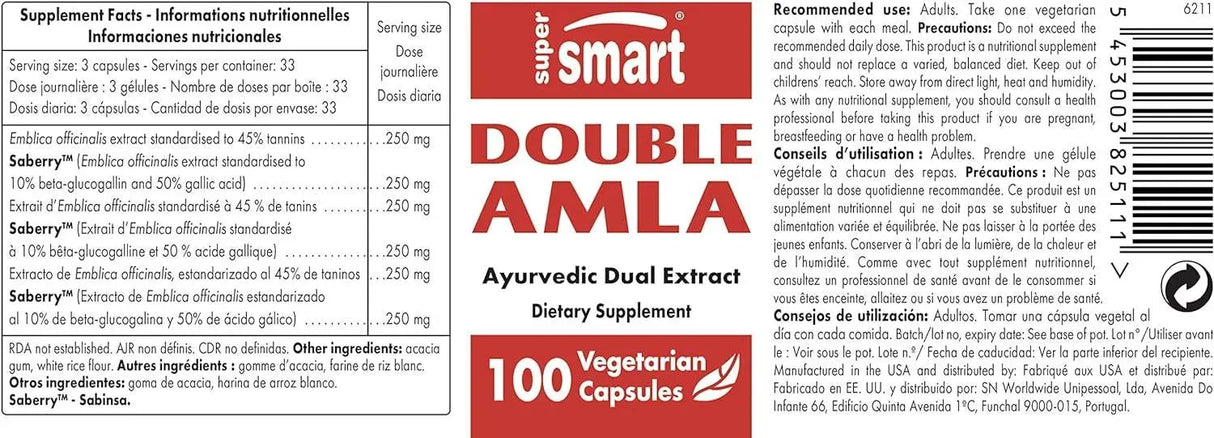 SUPER SMART - Supersmart Double AMLA 100 Capsulas - The Red Vitamin MX - Suplementos Alimenticios - {{ shop.shopifyCountryName }}