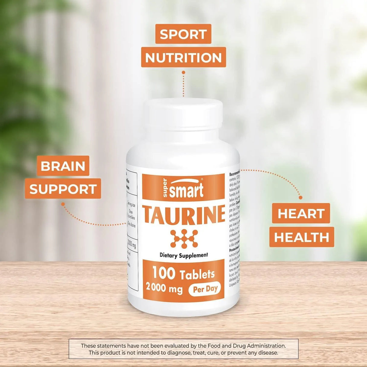 SUPER SMART - Supersmart Taurine 2000Mg. 100 Tabletas - The Red Vitamin MX - Suplementos Alimenticios - {{ shop.shopifyCountryName }}