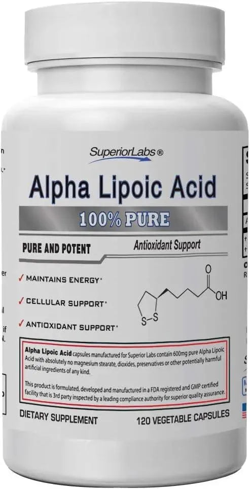 SUPERIOR LABS - Superior Labs Alpha Lipoic Acid 600Mg. 120 Capsulas - The Red Vitamin MX - Suplementos Alimenticios - {{ shop.shopifyCountryName }}