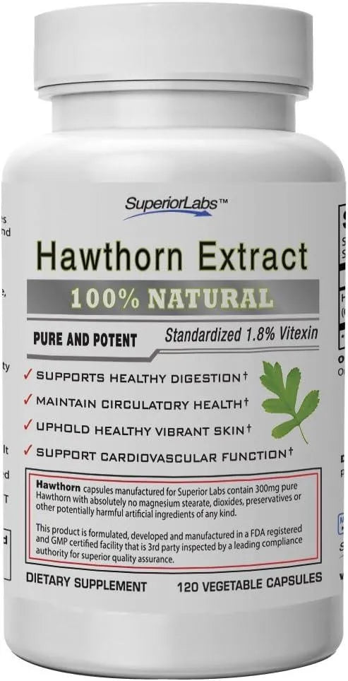 SUPERIOR LABS - Superior Labs Best Hawthorn Vitamin Supplement 300Mg. 120 Capsulas - The Red Vitamin MX - Suplementos Alimenticios - {{ shop.shopifyCountryName }}