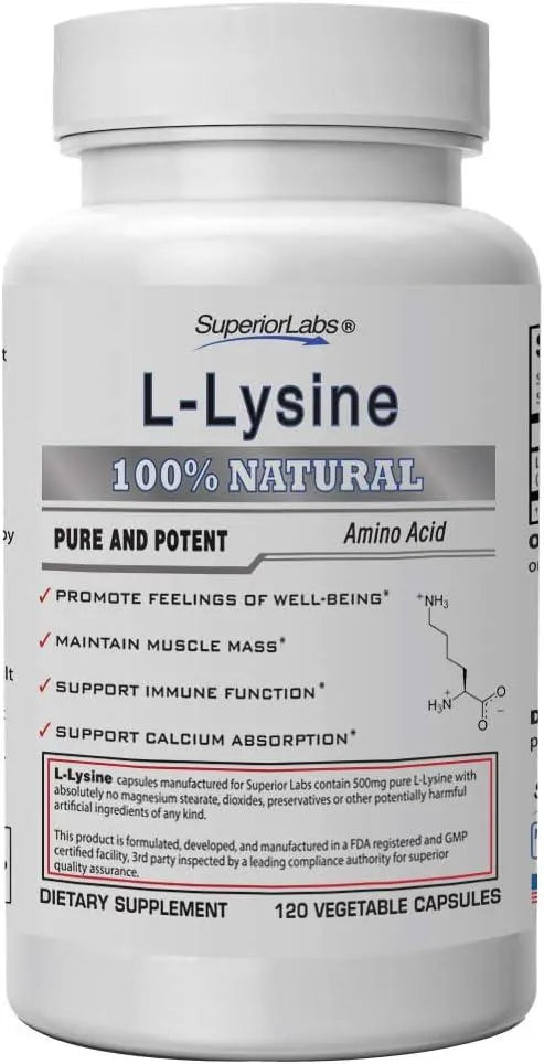 SUPERIOR LABS - Superior Labs – Best L-Lysine 500Mg. 120 Capsulas - The Red Vitamin MX - Suplementos Alimenticios - {{ shop.shopifyCountryName }}