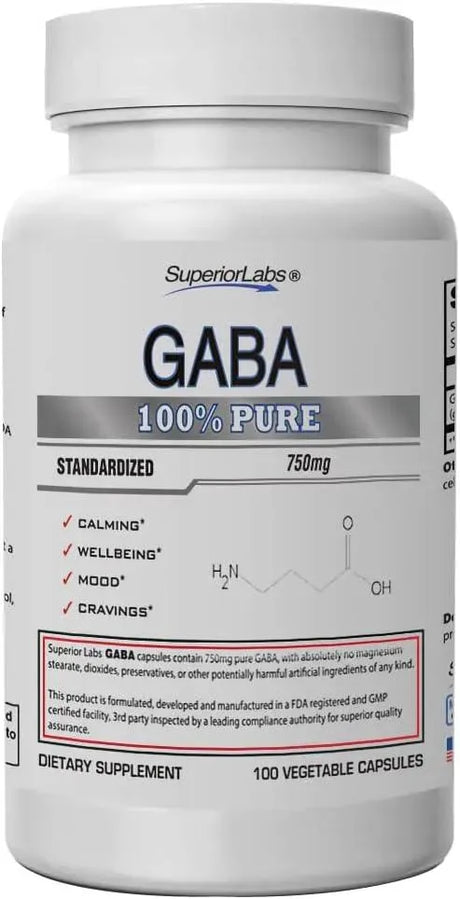 SUPERIOR LABS - Superior Labs GABA 750Mg. 100 Capsulas - The Red Vitamin MX - Suplementos Alimenticios - {{ shop.shopifyCountryName }}