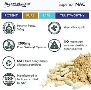 SUPERIOR LABS - Superior Labs NAC N-Acetyl Cysteine 1200Mg. 150 Capsulas - The Red Vitamin MX - Suplementos Alimenticios - {{ shop.shopifyCountryName }}