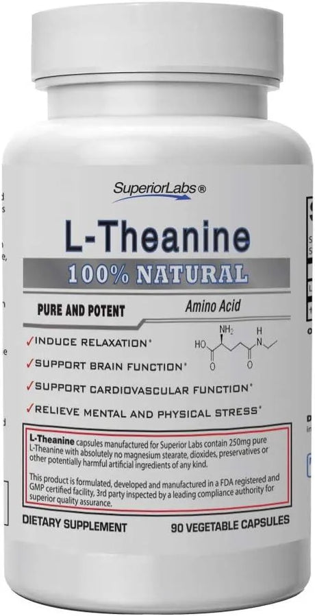 SUPERIOR LABS - Superior Labs Pure L-Theanine 250Mg. 90 Capsulas - The Red Vitamin MX - Suplementos Alimenticios - {{ shop.shopifyCountryName }}