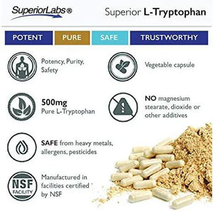 SUPERIOR LABS - Superior Labs Pure L-Tryptophan 500Mg. 120 Capsulas - The Red Vitamin MX - Suplementos Alimenticios - {{ shop.shopifyCountryName }}