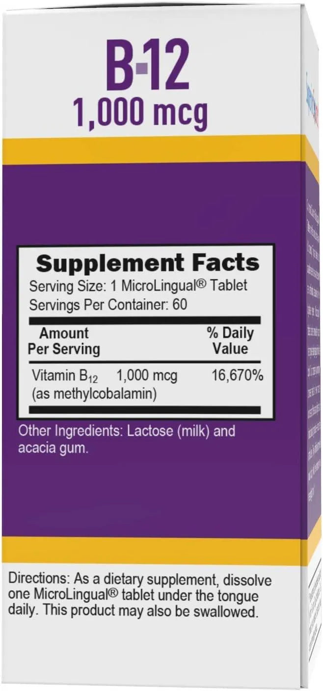 SUPERIOR SOURCE - Superior Source No Shot Vitamin B12 Methylcobalamin 1000mcg 60 Tabletas Sublinguales - The Red Vitamin MX - Suplementos Alimenticios - {{ shop.shopifyCountryName }}