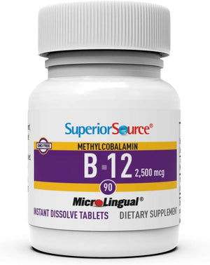 SUPERIOR SOURCE - Superior Source No Shot Vitamin B12 Methylcobalamin 2500mcg 90 Tabletas Sublinguales - The Red Vitamin MX - Suplementos Alimenticios - {{ shop.shopifyCountryName }}