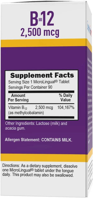 SUPERIOR SOURCE - Superior Source No Shot Vitamin B12 Methylcobalamin 2500mcg 90 Tabletas Sublinguales - The Red Vitamin MX - Suplementos Alimenticios - {{ shop.shopifyCountryName }}