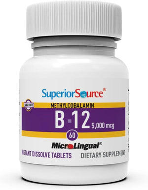 SUPERIOR SOURCE - Superior Source No Shot Vitamin B12 Methylcobalamin 5000 mcg 60 Tabletas Sublinguales - The Red Vitamin MX - Suplementos Alimenticios - {{ shop.shopifyCountryName }}