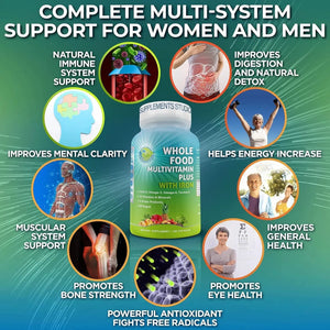 SUPPLEMENTS STUDIO - Supplements Studio Vegan Whole Food Multivitamin with Iron 180 Capsulas - The Red Vitamin MX - Suplementos Alimenticios - {{ shop.shopifyCountryName }}